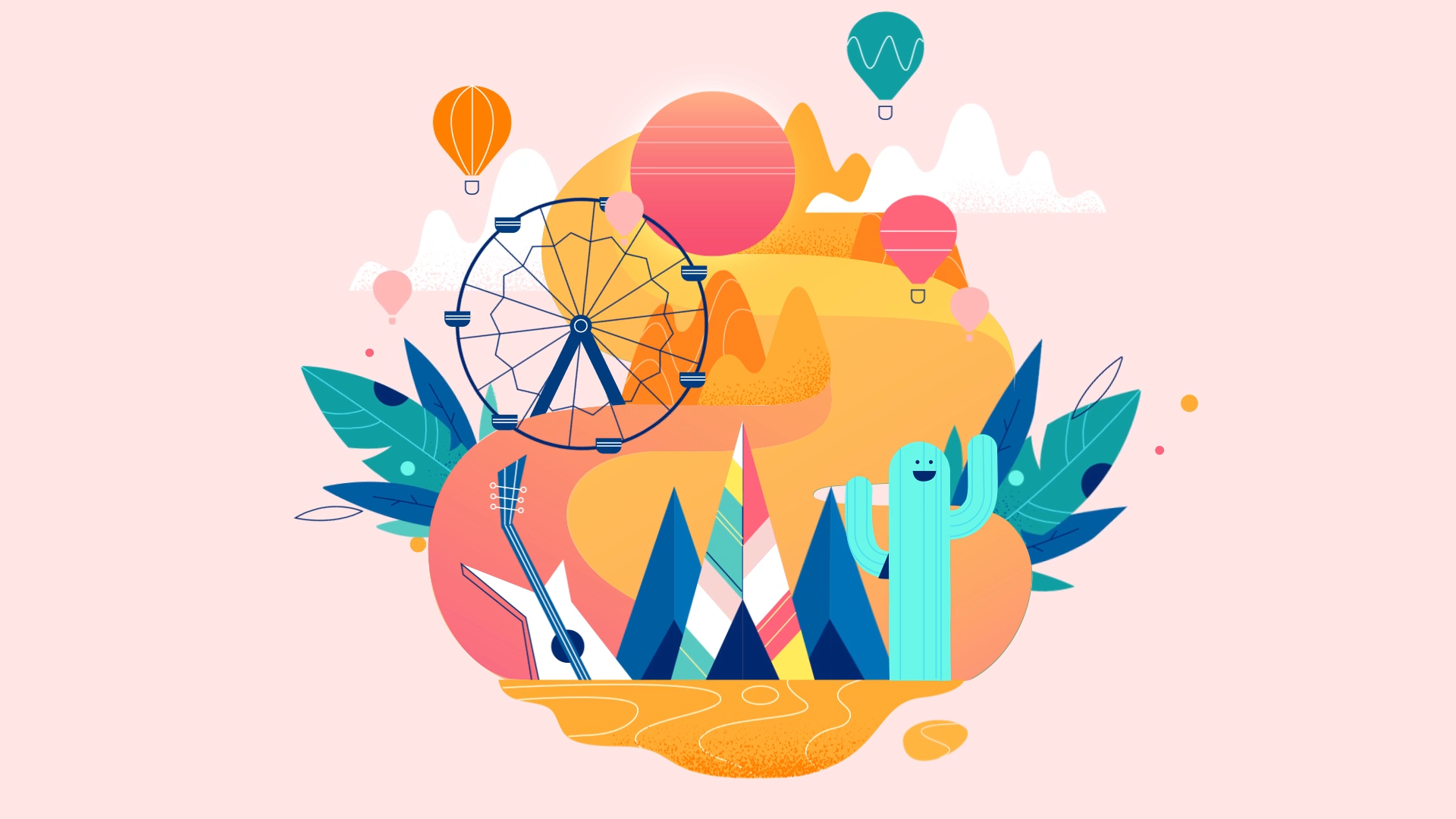 Animated GIFs for Crello: Coachella Social Media Campaign